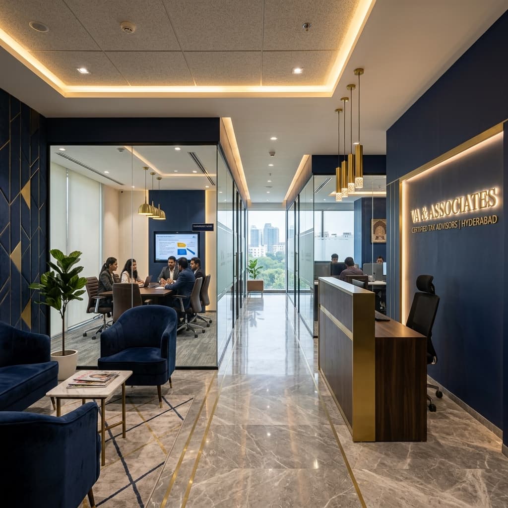 RVN & Associates modern tax advisory office in Hyderabad